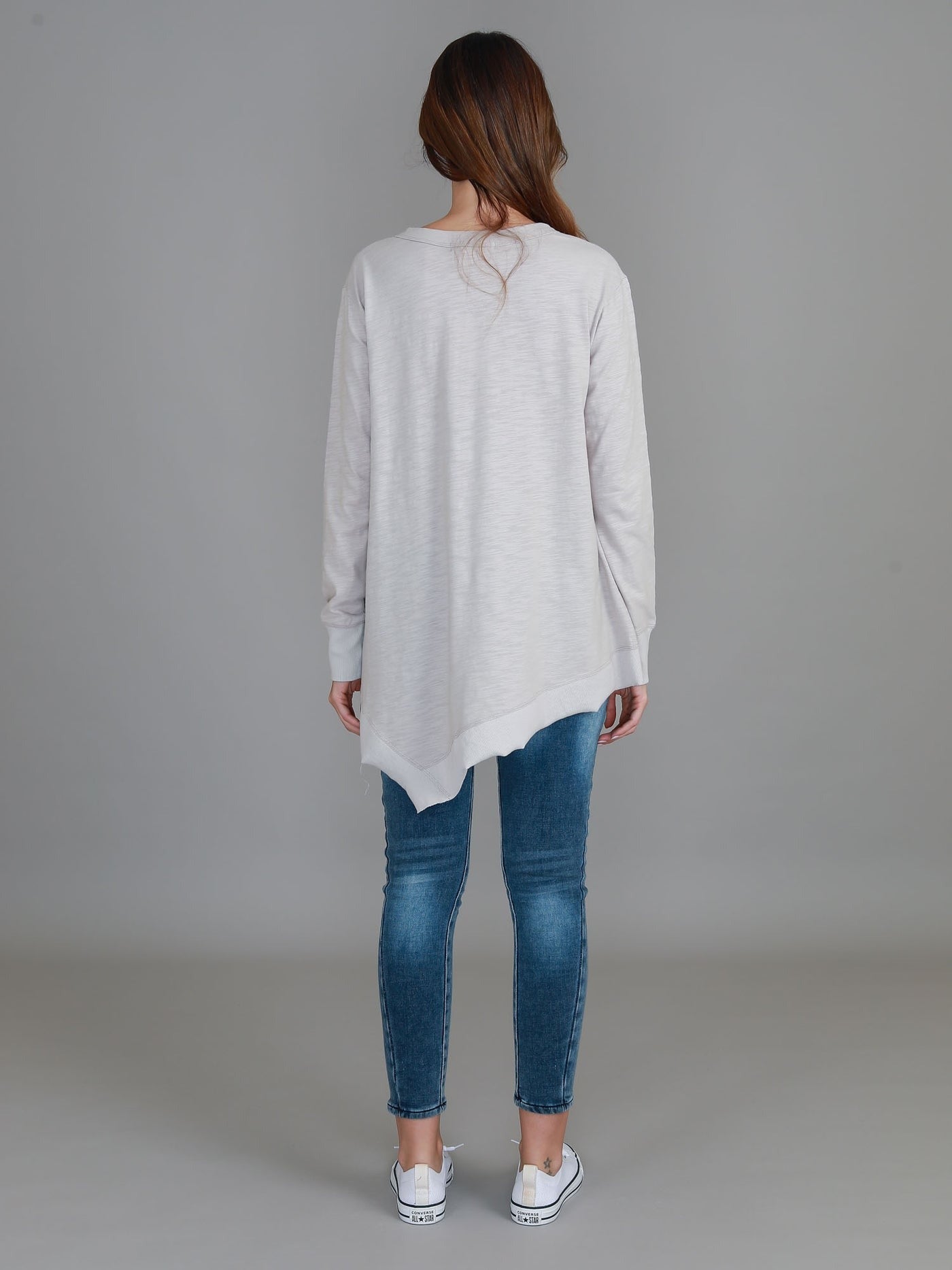 Weslie Long Sleeve Asymmetrical Cardigan - Angora