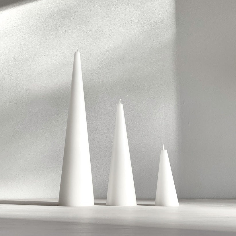 Cone Candle Small - Pure White