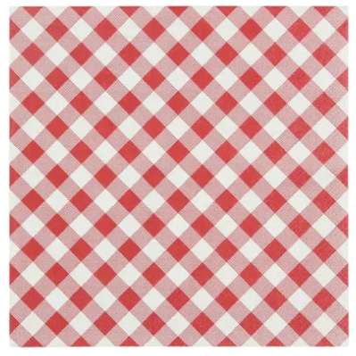 Gingham Napkin Set (20 Pack) - Red