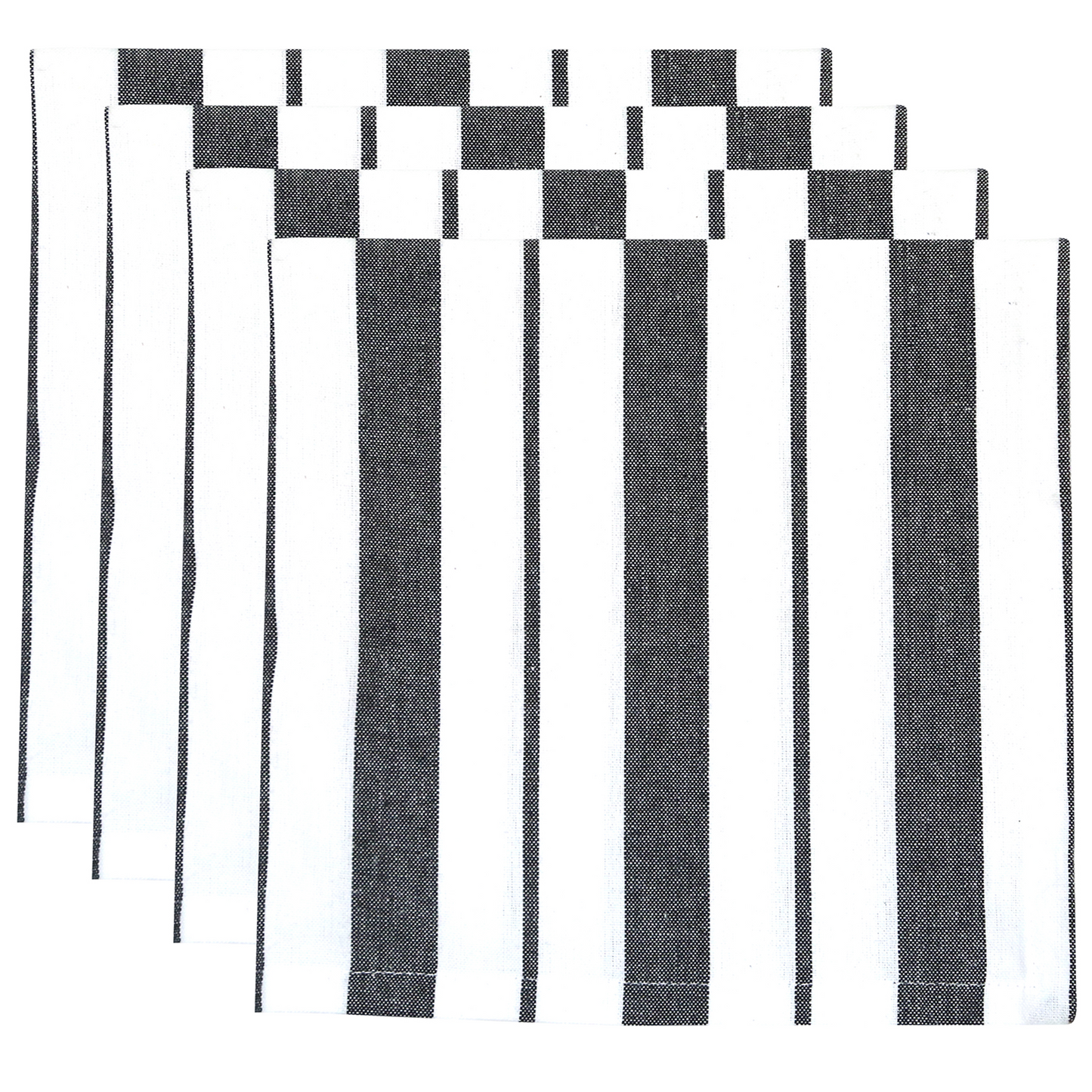 French Stripe Napkin Set - Black