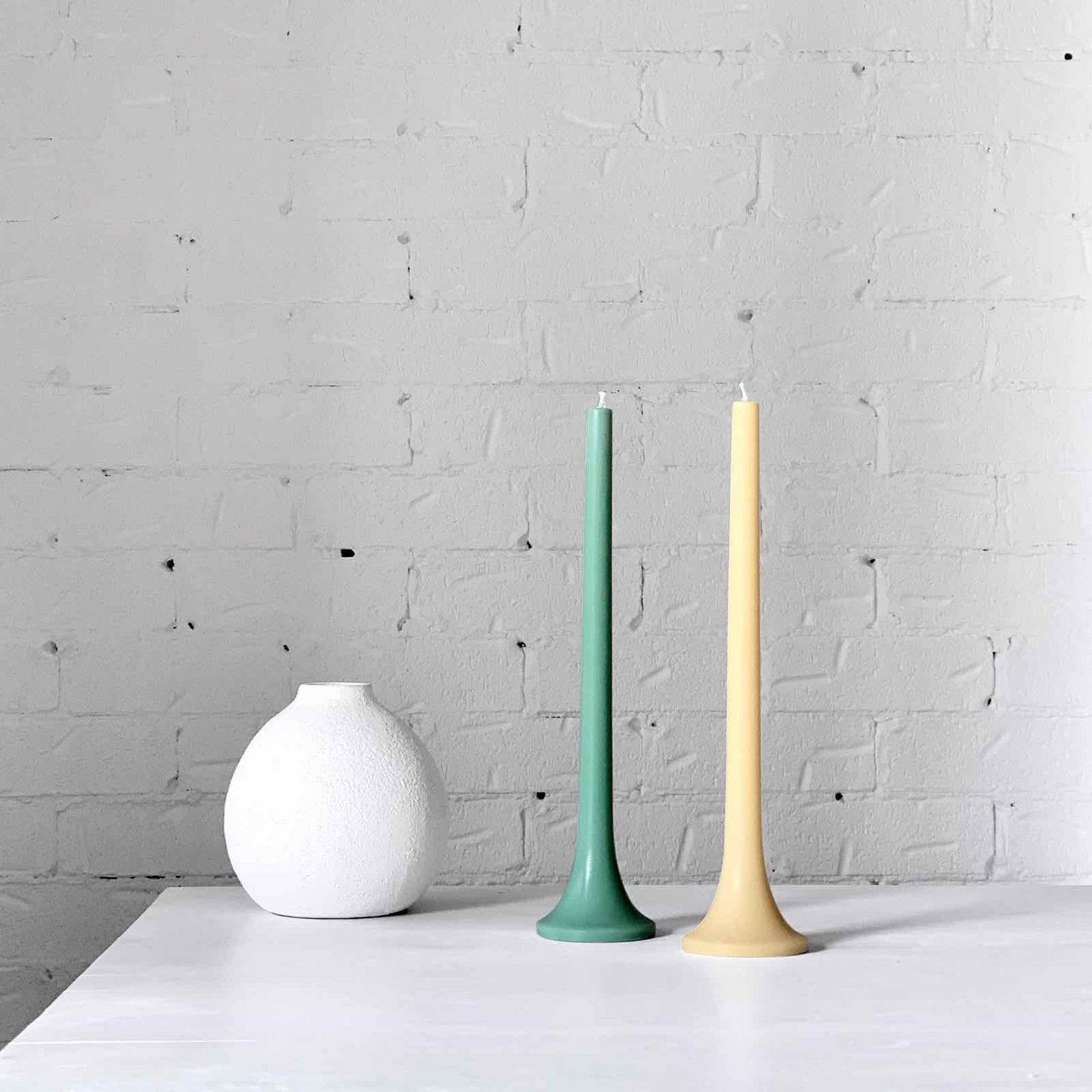 Tusk Taper Candle Set - Pale Yellow