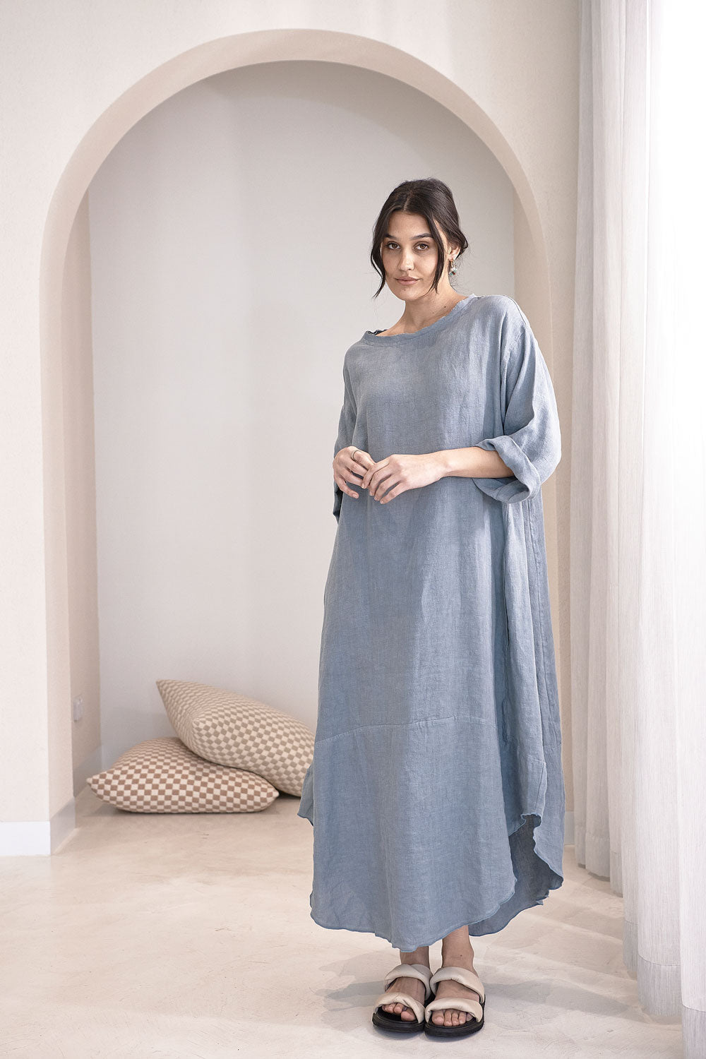Malle Linen Dress - Blue