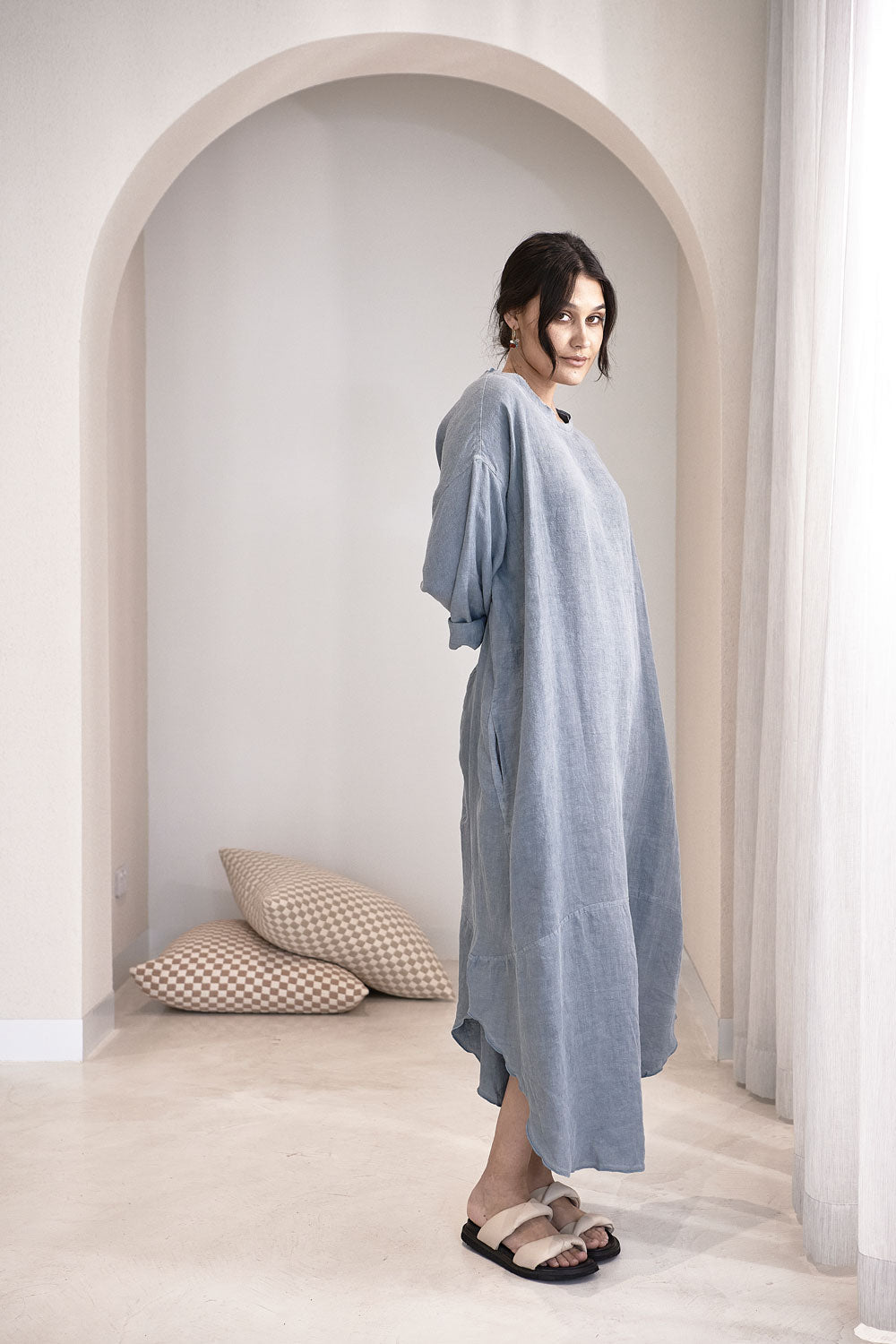 Malle Linen Dress - Blue