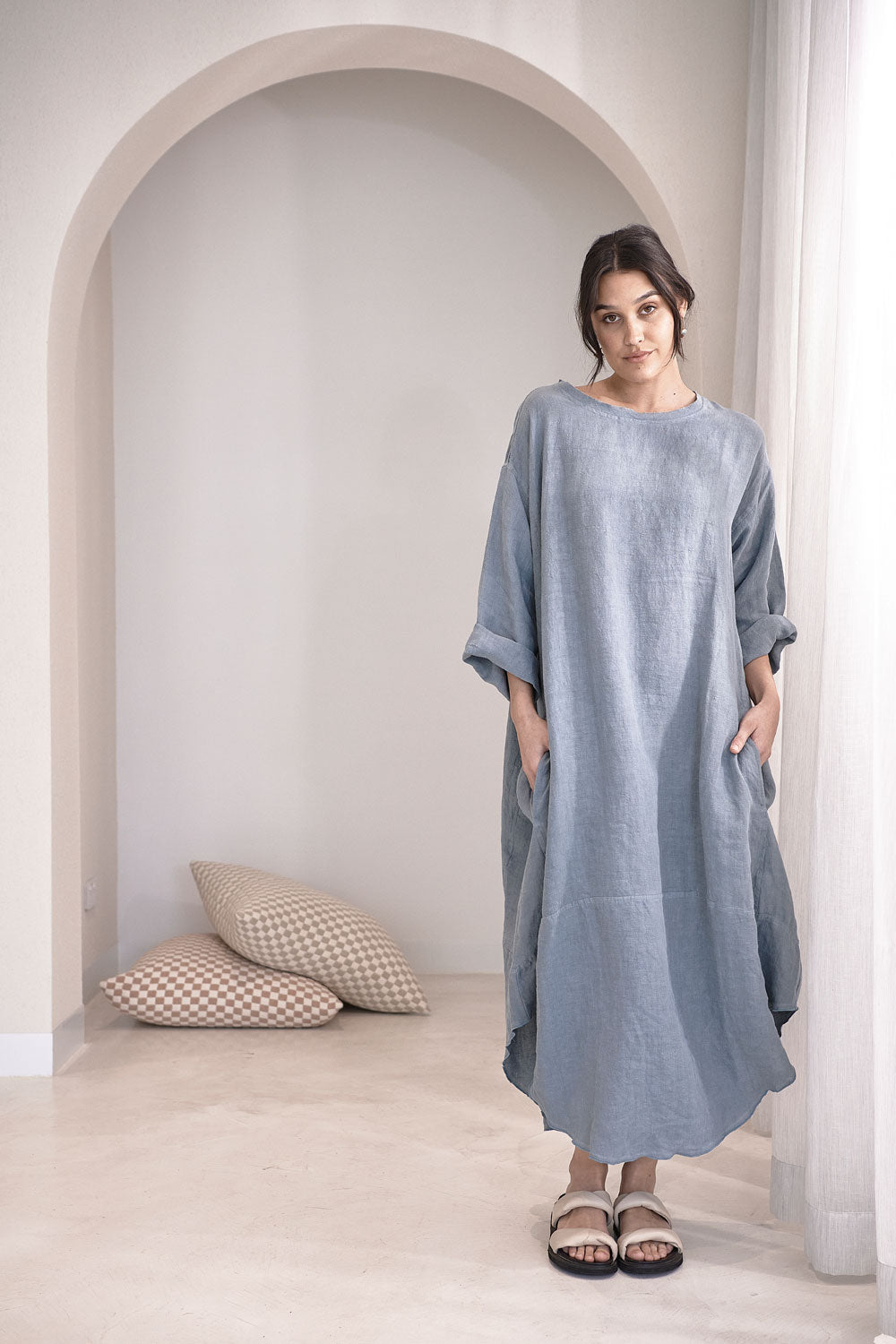 Malle Linen Dress - Blue