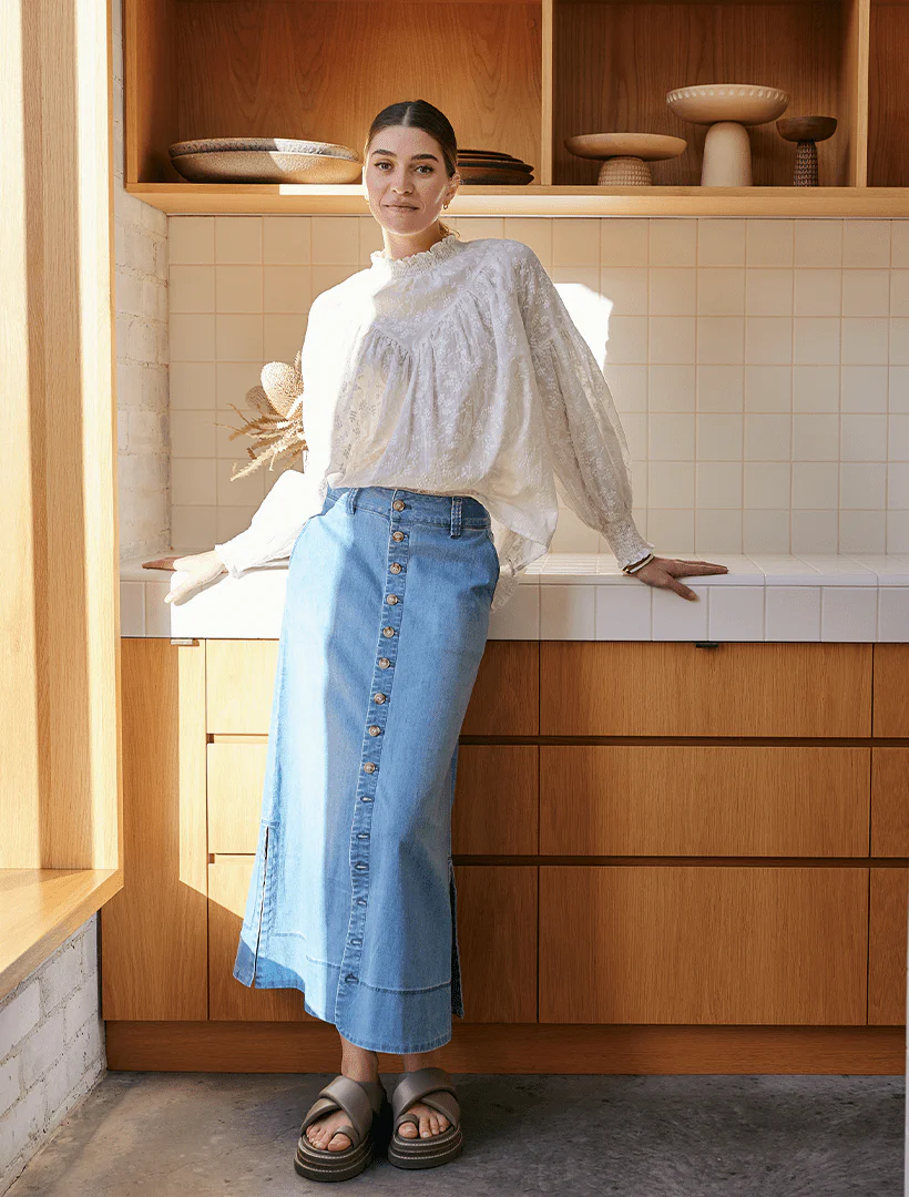 Goldie Summer Wash Denim Skirt
