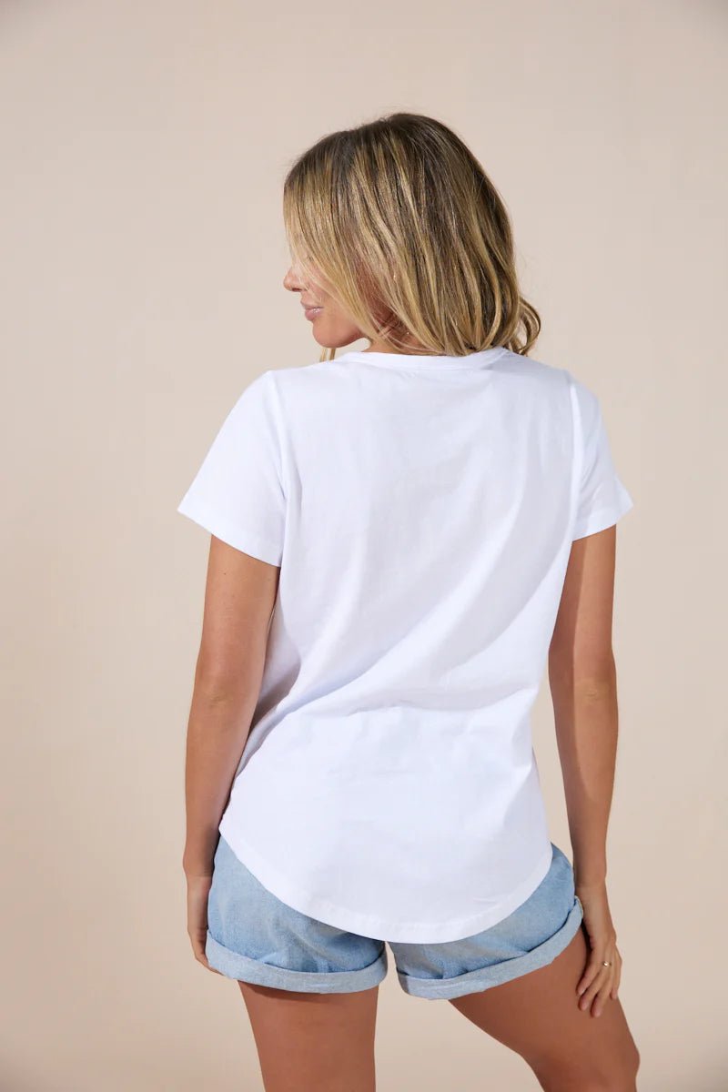 Goldie T-Shirt - White/Painted Stripes