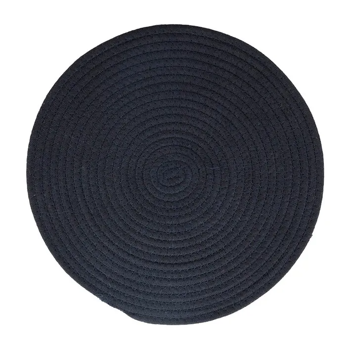 Demi Cotton Round Placemat - Navy