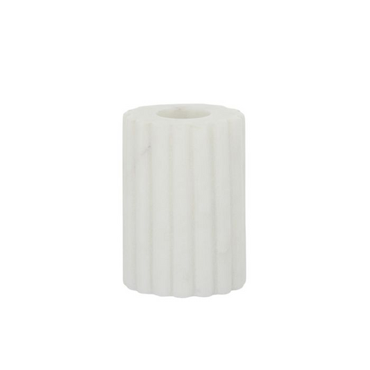 Mara Marble Candle Holder - White