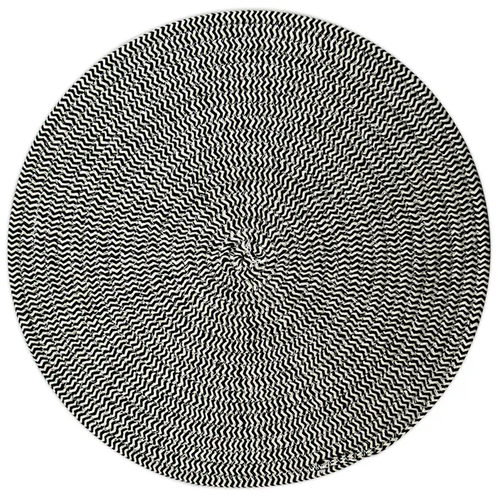 Demi Cotton Round Placemat - Black/White