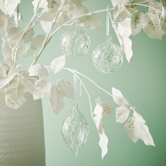 Schefflera Leaf Velvet Spray - White