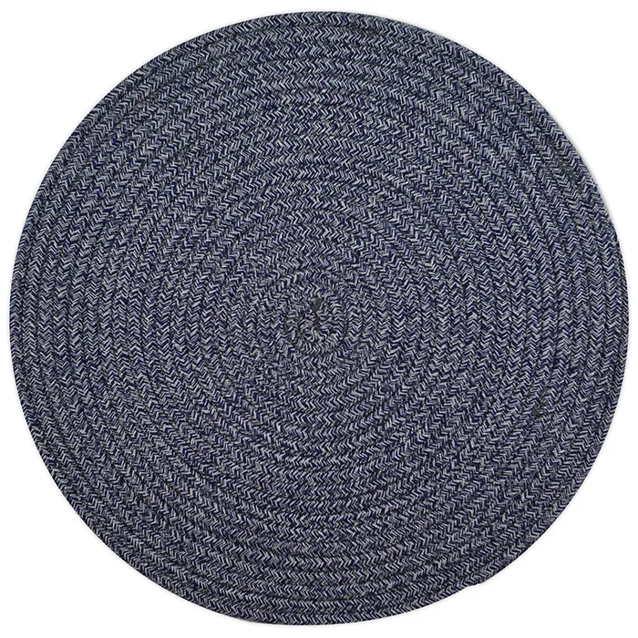 Demi Cotton Round Placemat - Blue/White