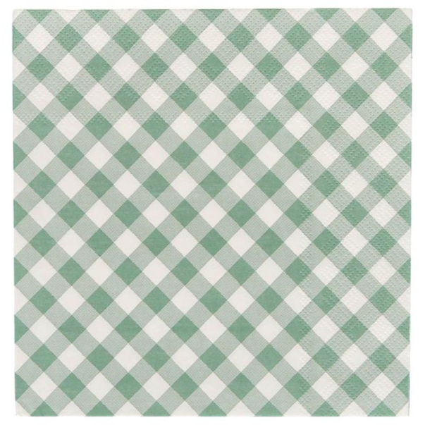 Sage Check Napkin Set - 20 Pack