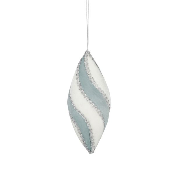 Poly/Foam Icicle Bauble - Blue/White