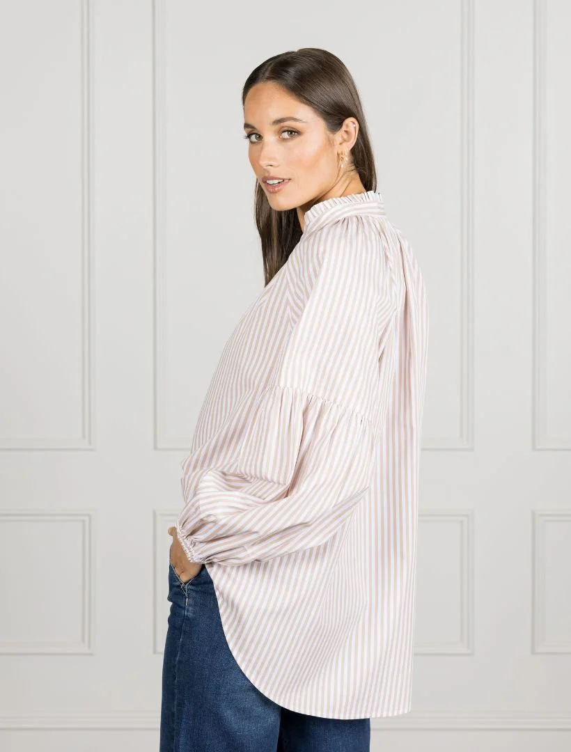 Kell Stripe Shirt - Beige