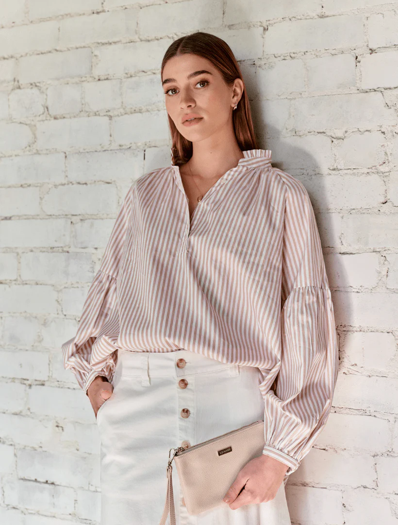 Kell Stripe Shirt - Beige