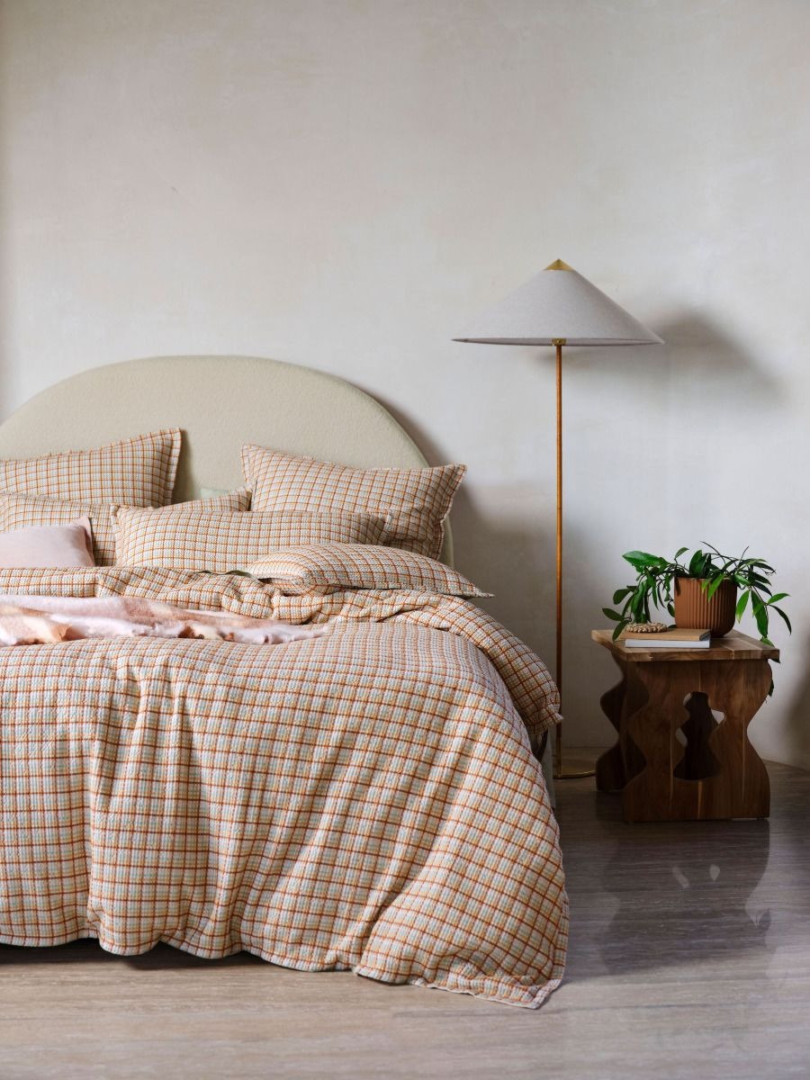 Highland Quilt Cover Set (Double) - Clay