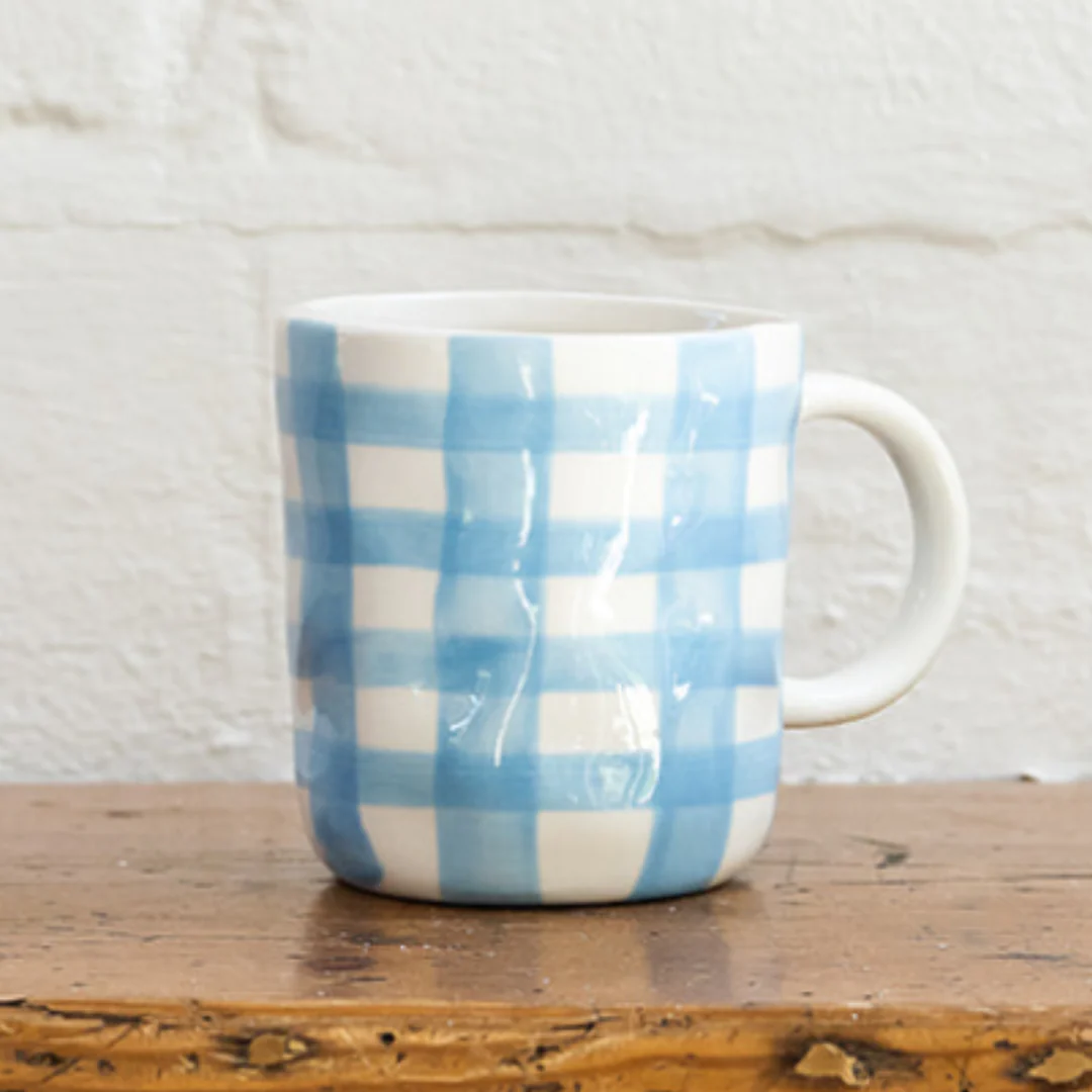 Mug - Cornflower Blue Gingham