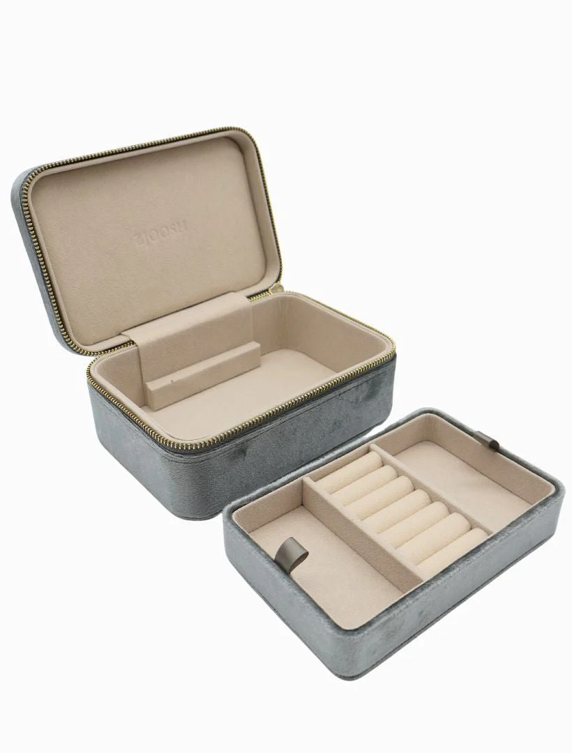 Rectangle Jewellery Case - Silver