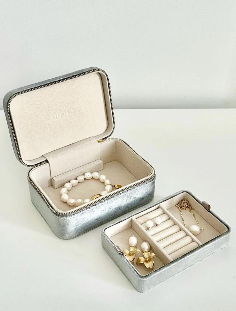 Rectangle Jewellery Case - Silver