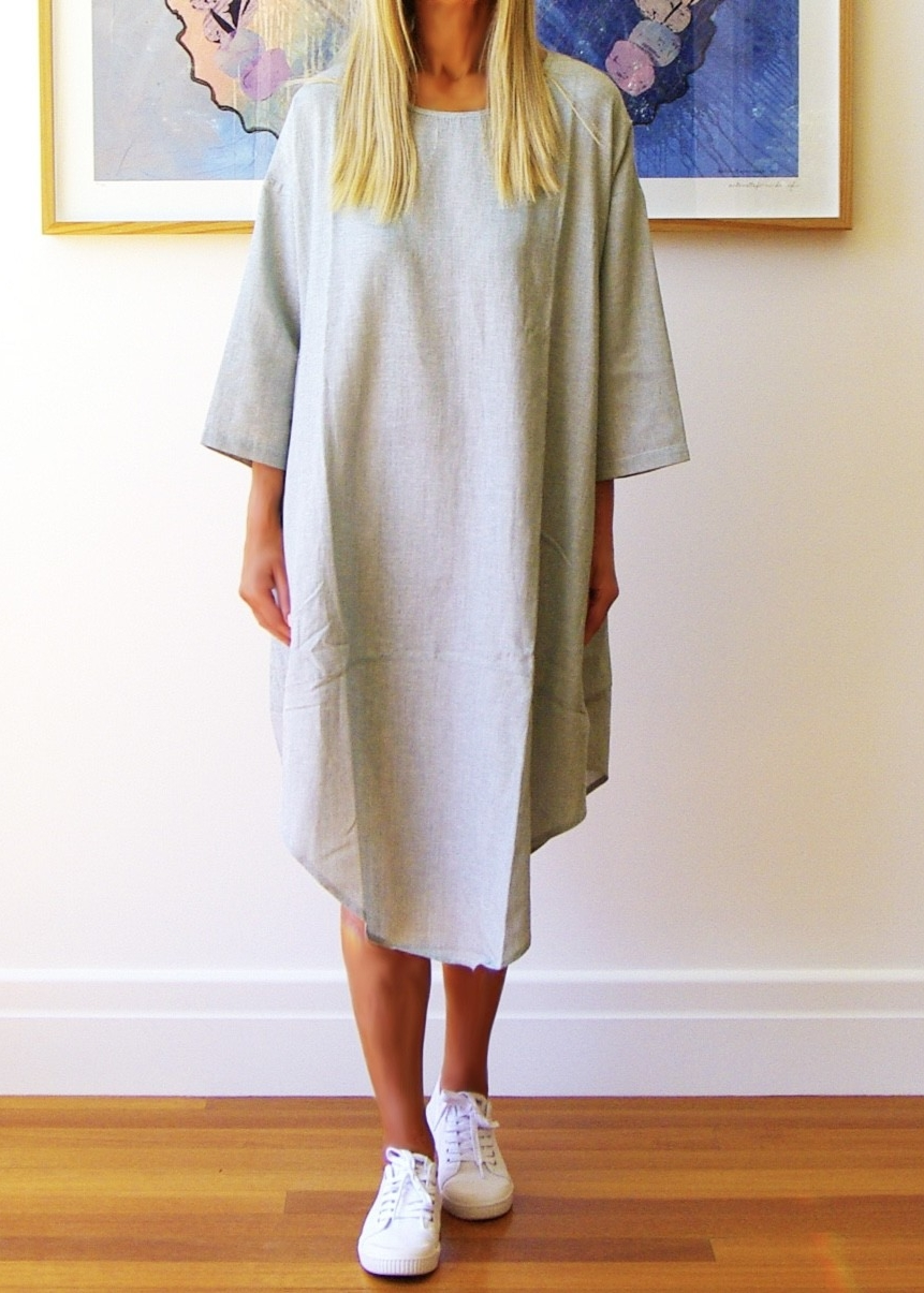 Willow Yarn Dyed Fine Stripe Dress - Sage & White