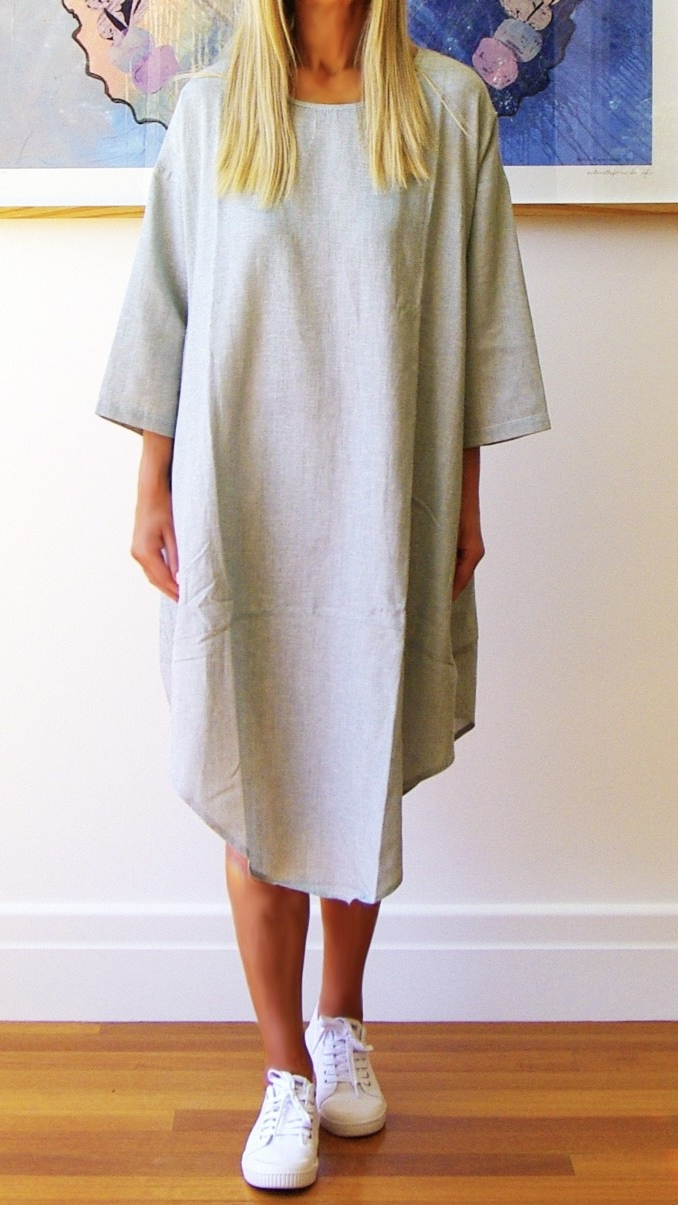 Willow Yarn Dyed Fine Stripe Dress - Sage &amp; White