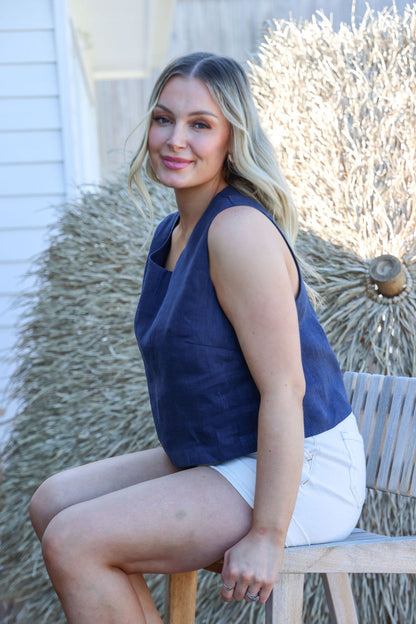 Daisy Top - Navy