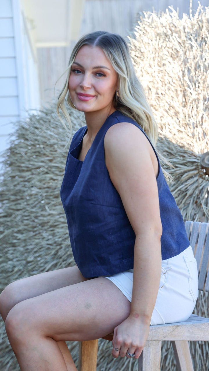 Daisy Top - Navy