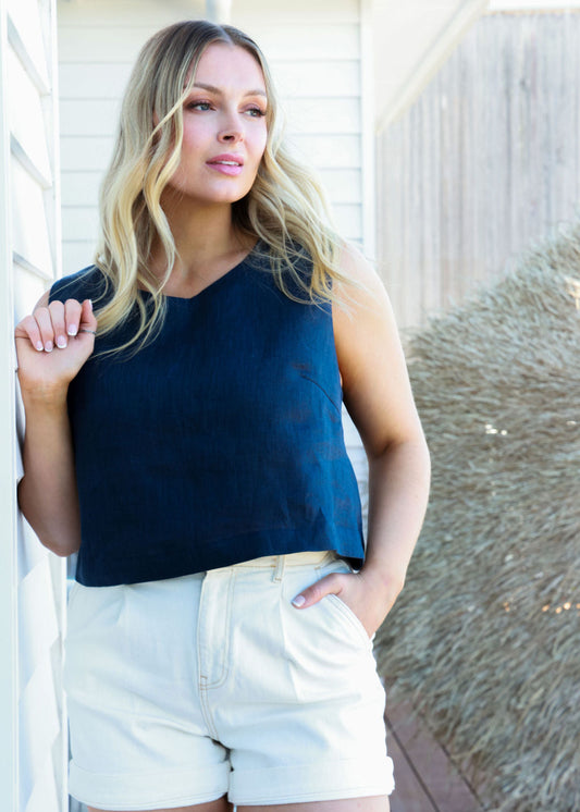 Daisy Top - Navy