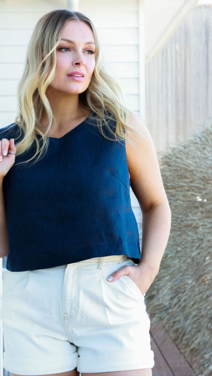 Daisy Top - Navy