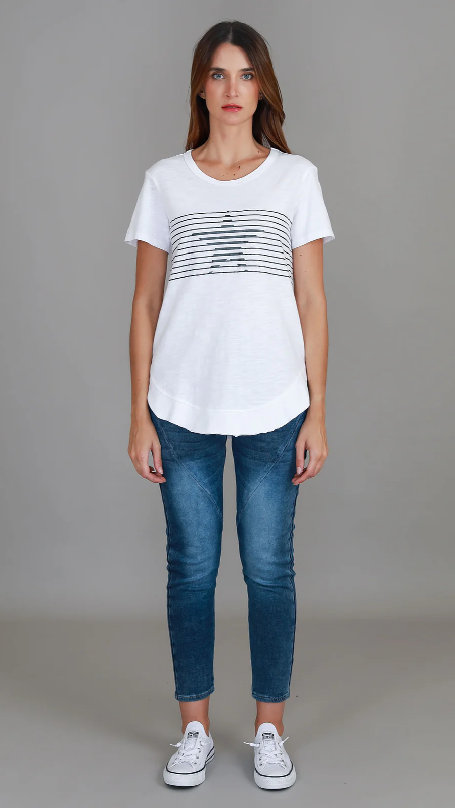 Lily Silver Star T Shirt - White