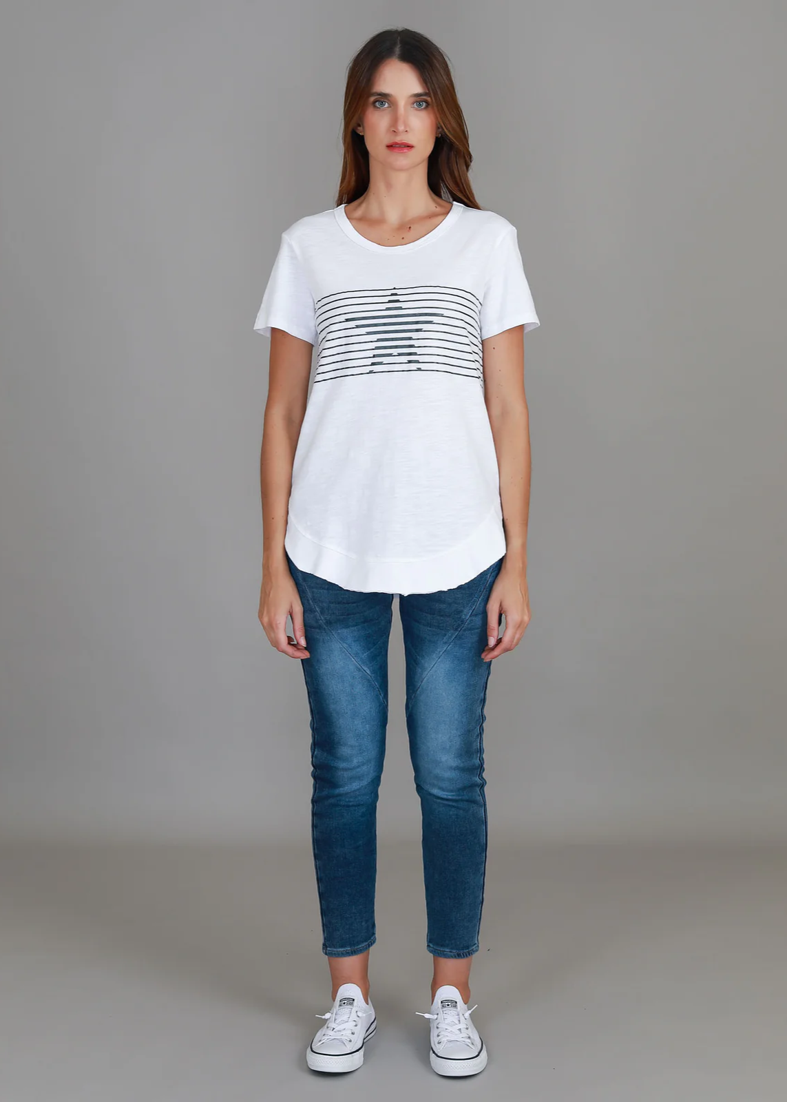 Lily Silver Star T Shirt - White