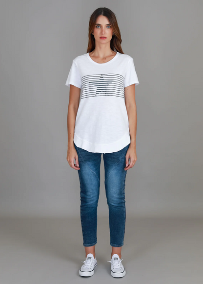 Lily Silver Star T Shirt - White