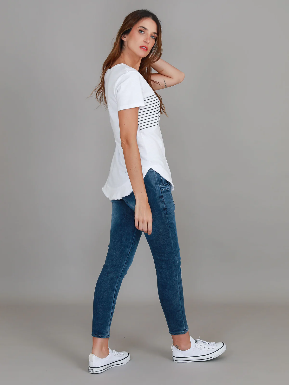 Lily Silver Star T Shirt - White