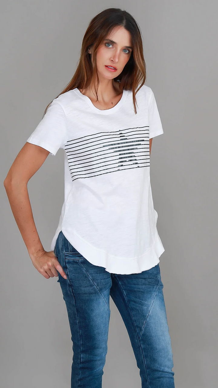 Lily Silver Star T Shirt - White