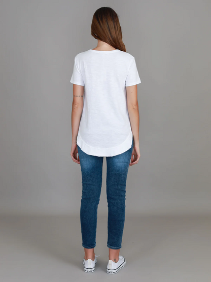 Lily Silver Star T Shirt - White