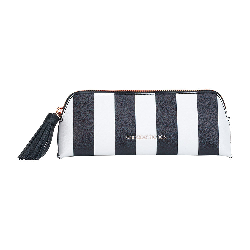 Mini Vanity Bag - Black & White Stripe