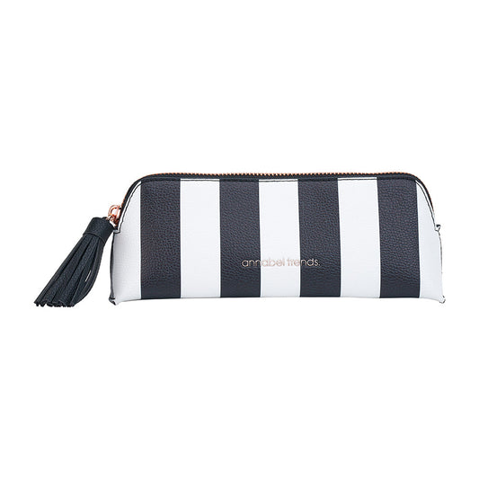 Mini Vanity Bag - Black & White Stripe