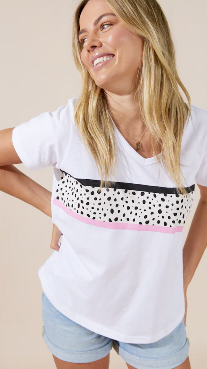Harlow T-Shirt - White/Cheetah