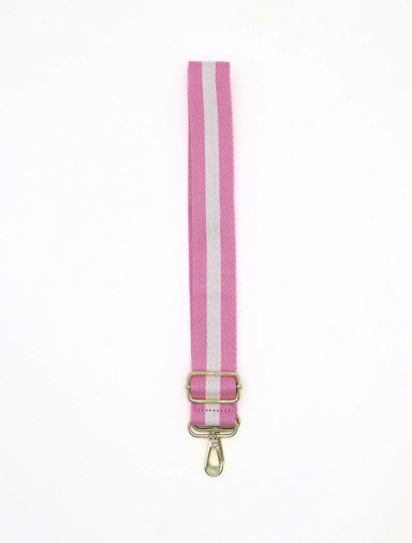Webbing Bag Strap - Pink/White