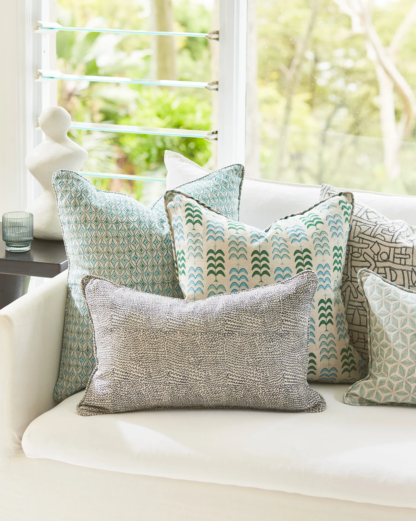 Hanami Light Blue Rectangle Cushion