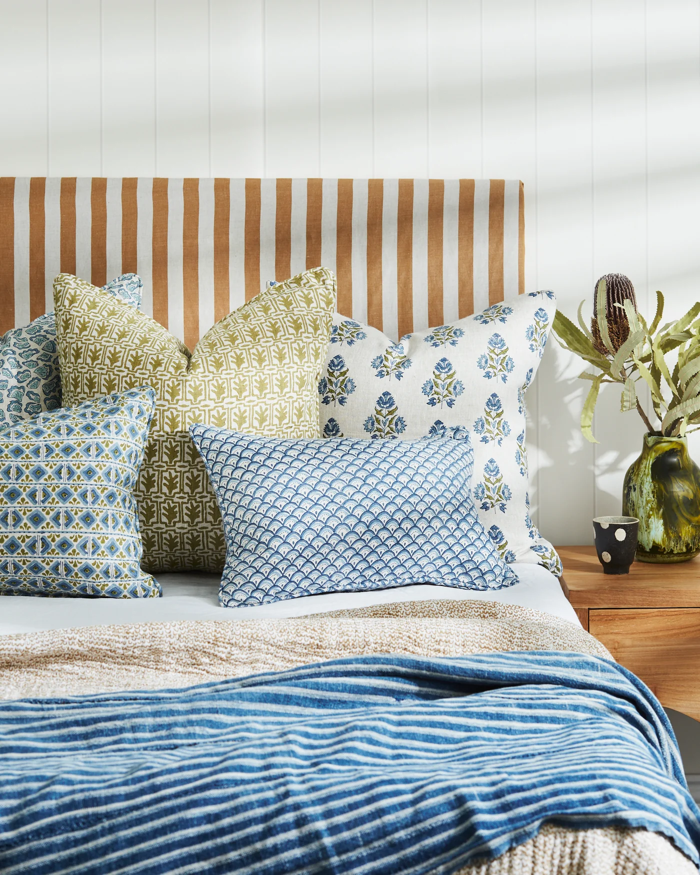 Ishtar Moss Azure Rectangle Cushion