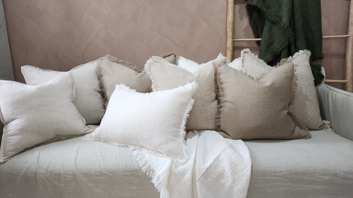 Riviera Linen Cushion - Oatmeal
