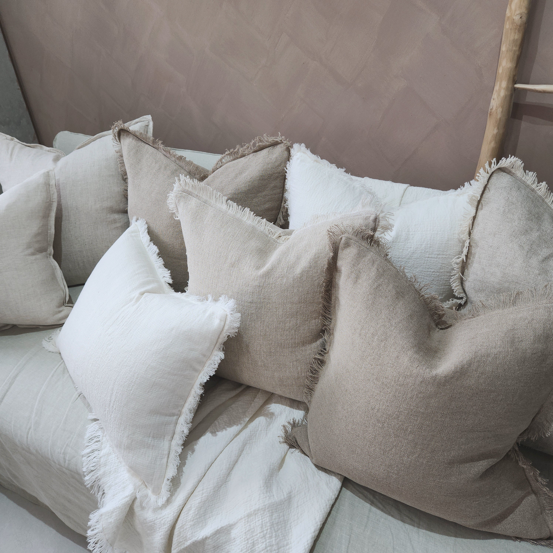 Riviera Linen Cushion - Oatmeal
