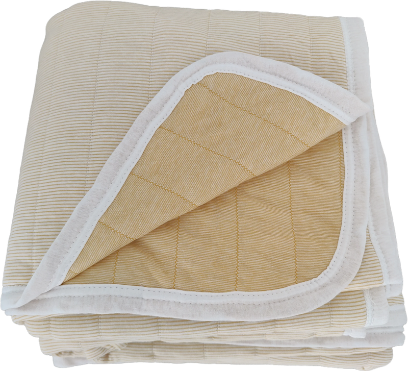 Cannes Cotton Quilted Bed Cover Massive Blanket - Yellow Pinstriped