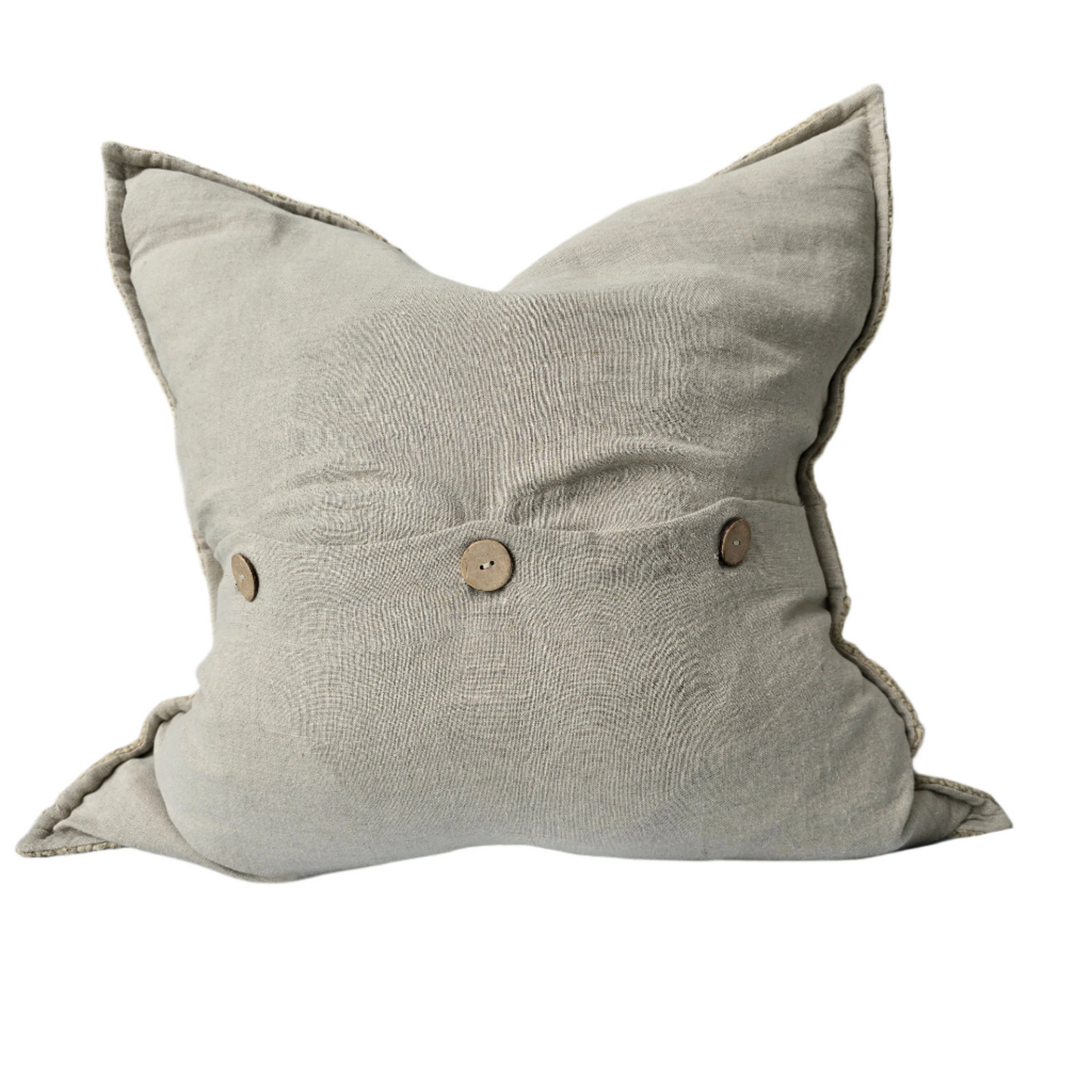 Détente Rustic Linen Cushion - Plaid Natural