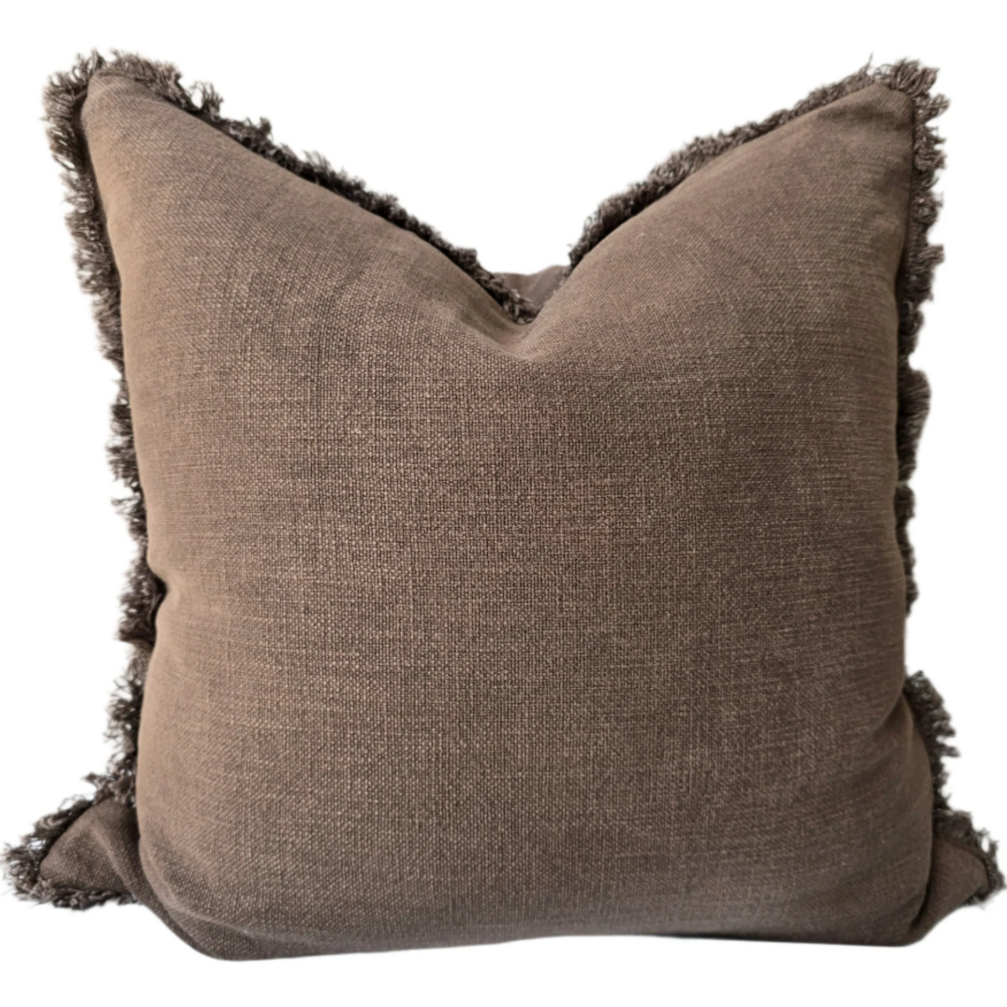Champêtre Linen Cushion - Chocolate Brown