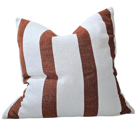 Palma Corduroy Cushion - Off White/Rust