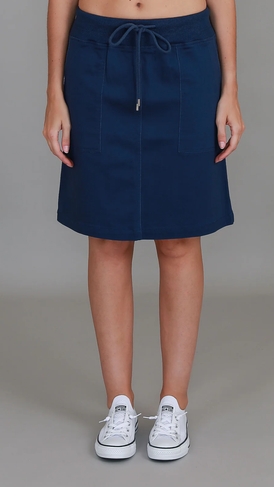 Pisces Drawstring Chino Skirt - Navy