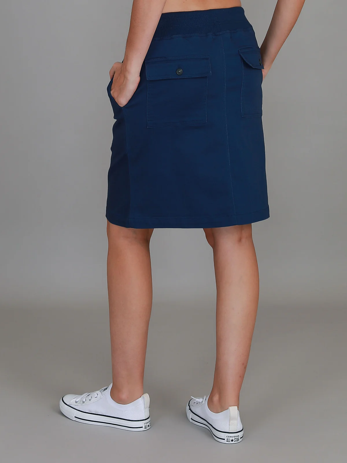Pisces Drawstring Chino Skirt - Navy