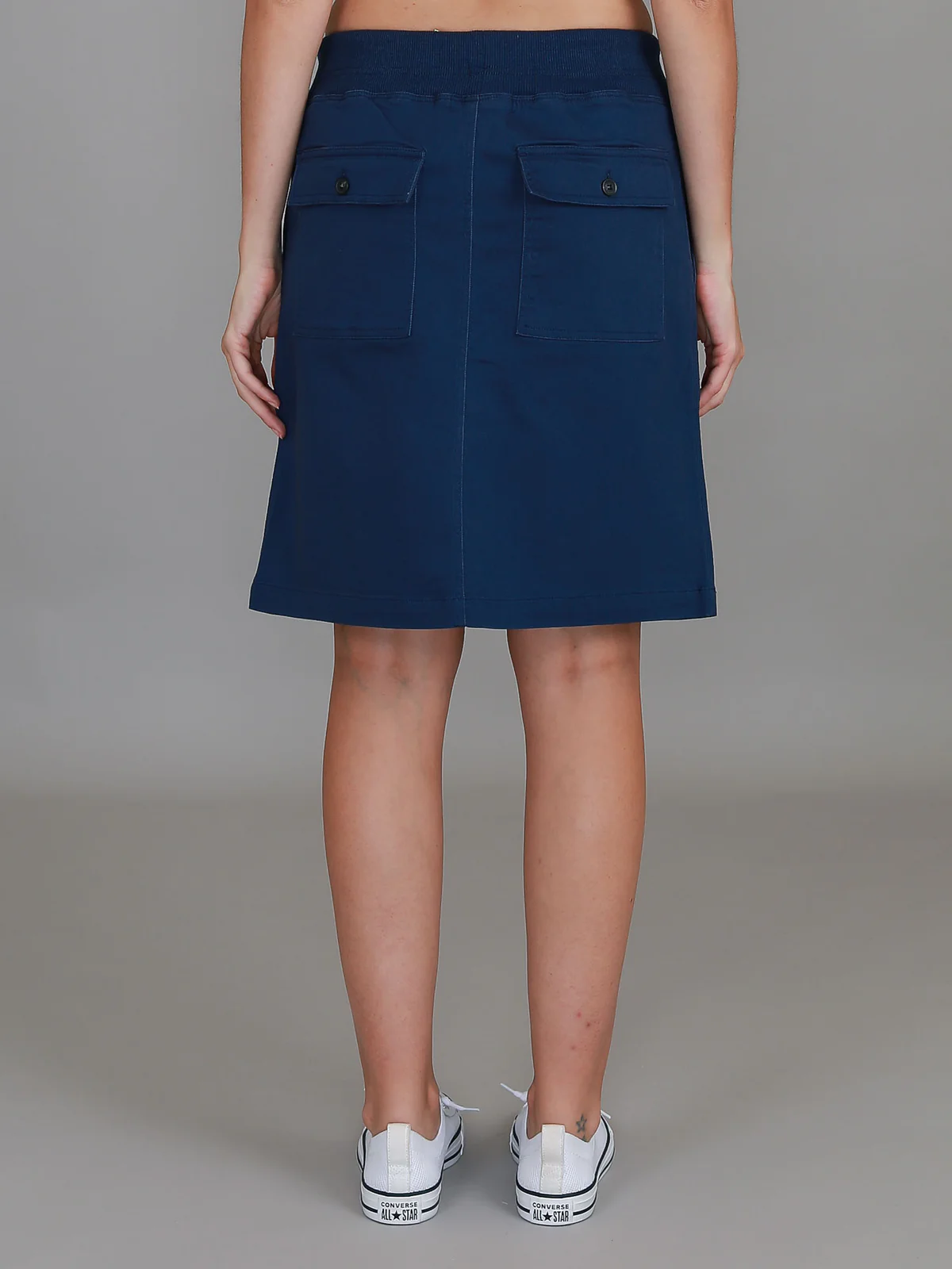 Pisces Drawstring Chino Skirt - Navy